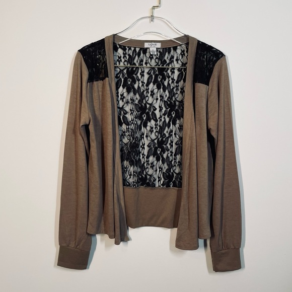 Love NY-LA tan and black cardigan size XL - Picture 1 of 3
